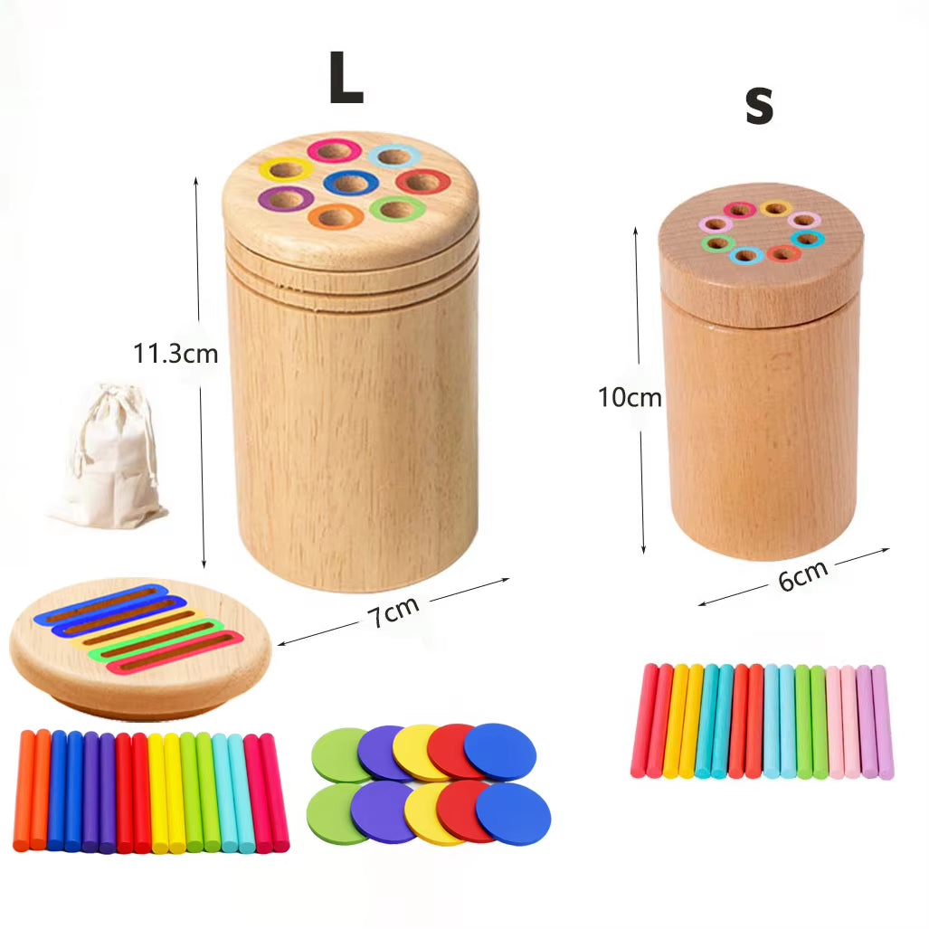Montessori-Holzspielzeug: Farb-Sortierung, Feinmotorik, Formen-Matching, sensorisches Spiel und pädagogisches Puzzle für Kleinkinder