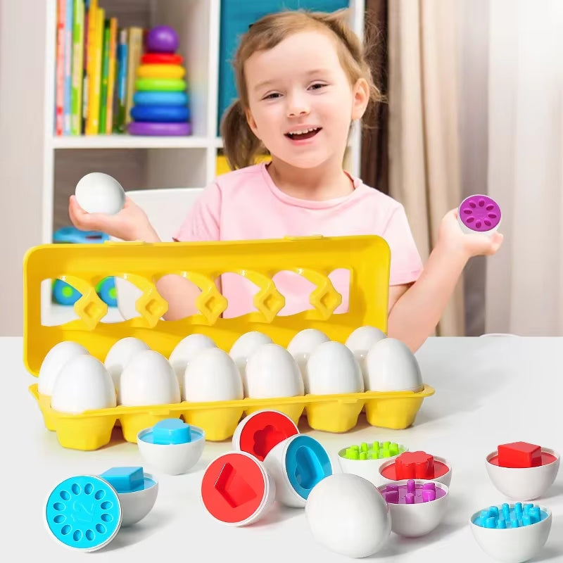 Eggs Screws 3D Puzzle Montessori Learning Education Math Toys Kids Shape Match Smart Game for Children Educational Easter Gifts