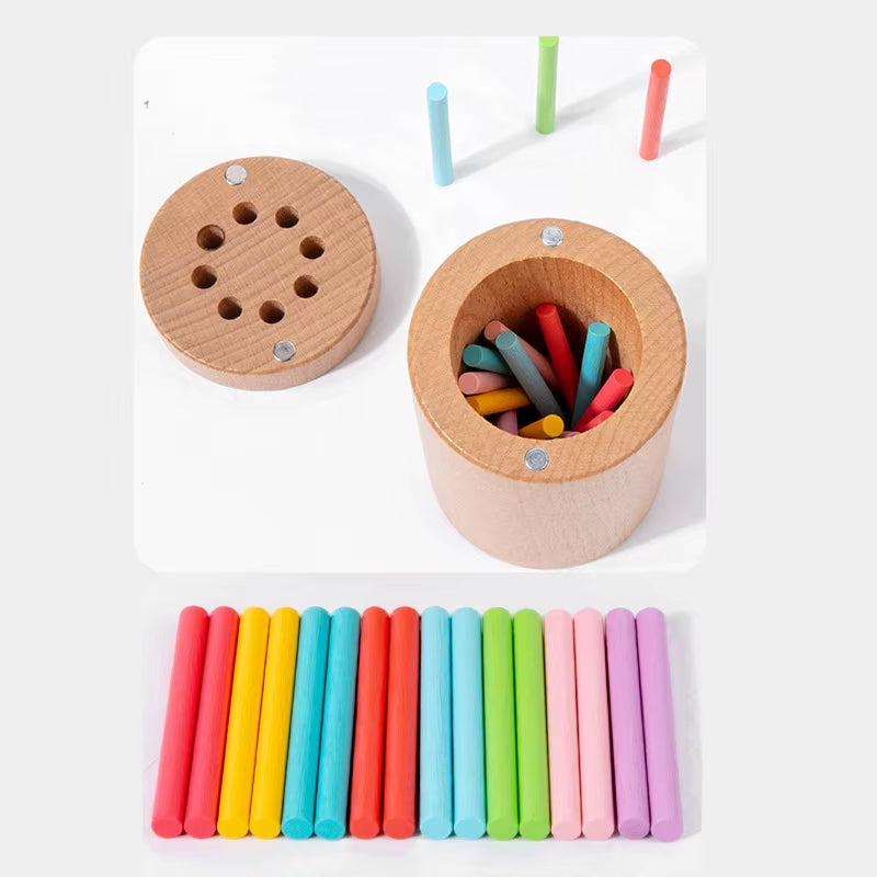 Montessori-Holzspielzeug: Farb-Sortierung, Feinmotorik, Formen-Matching, sensorisches Spiel und pädagogisches Puzzle für Kleinkinder