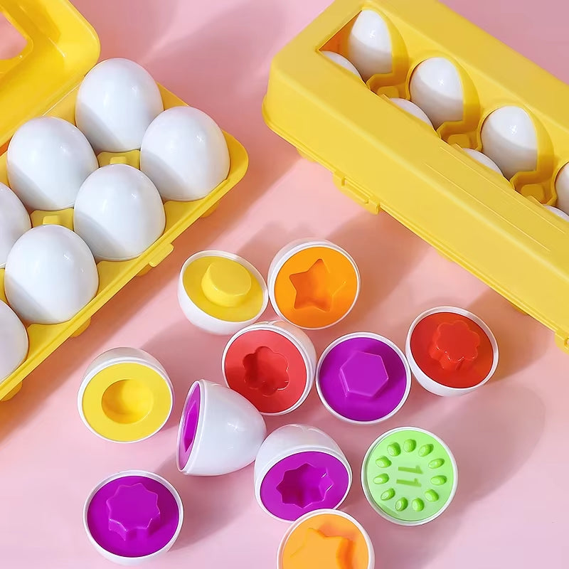 Eggs Screws 3D Puzzle Montessori Learning Education Math Toys Kids Shape Match Smart Game for Children Educational Easter Gifts