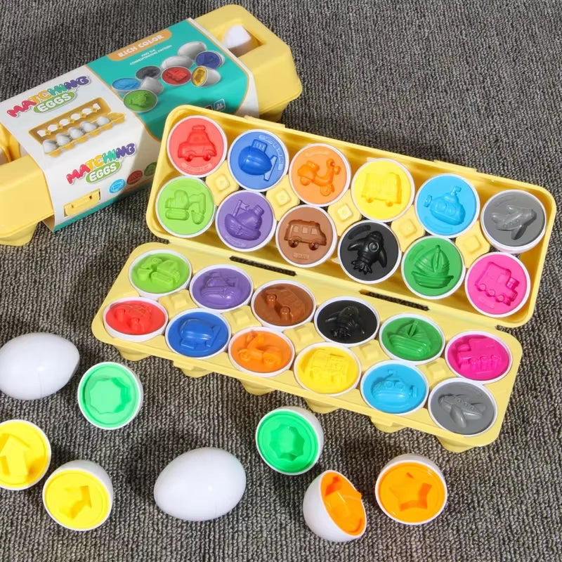 Eggs Screws 3D Puzzle Montessori Learning Education Math Toys Kids Shape Match Smart Game for Children Educational Easter Gifts